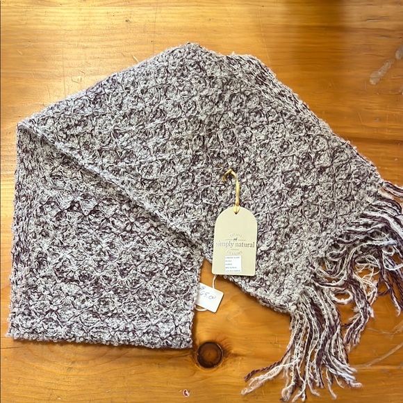 simply natural Accessories - 095.  Lavender and white blend Alpaca Wool Scarf with Fringe